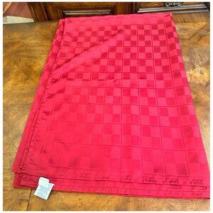 Food Network Tablecloth Red Checkered Pattern Rectangular ~68" x 50"